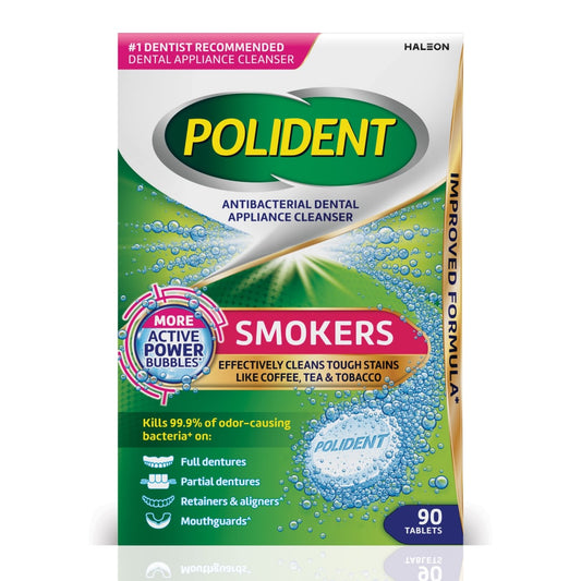 Polident Smokers Antibacterial Dental Appliance Cleanser Tablets Oral Care Pasteur Pharmacy
