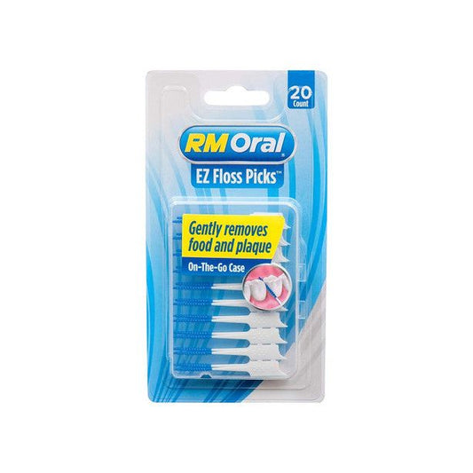 RM Oral Ez Floss Picks 20 Count, Blue Dental Floss Pasteur Pharmacy