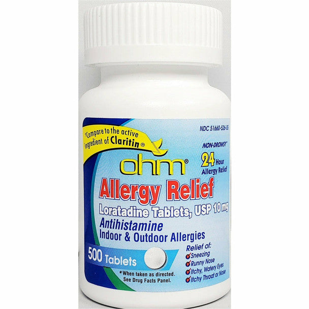 Ohm 24 Hour Allergy Relief Tablets, Compare To Claritin Hot & Cold Therapies Pasteur Pharmacy