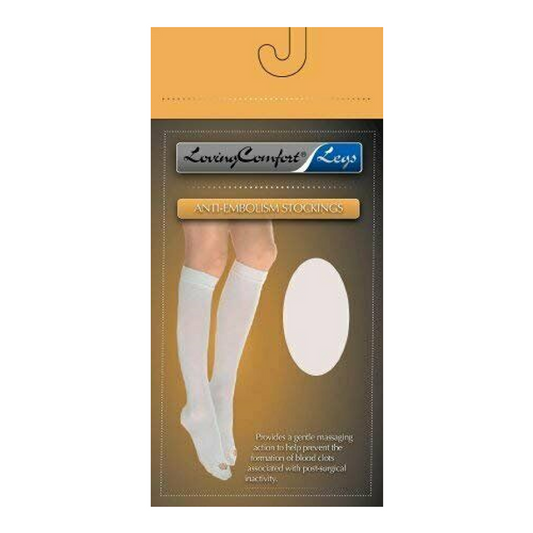 Loving Comfort Anti-Embolism Knee High Stockings, 15-20 mmHg, Closed Toe, Beige, 2X-Large, 1 Pair Hosiery Pasteur Pharmacy