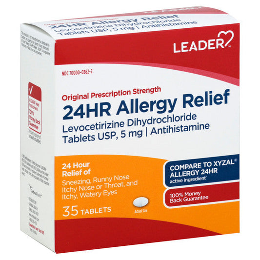 Leader 24hr Allergy Relief Tablets, 35ct 096295134124A701 Health & Beauty Pasteur Pharmacy