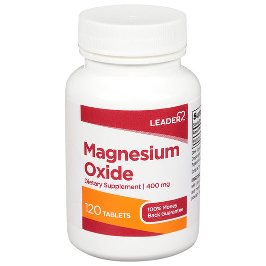 Leader Magnesium Oxide 400 mg – High Potency Supplement, 120 Tablets Vitamins & Supplements Pasteur Pharmacy