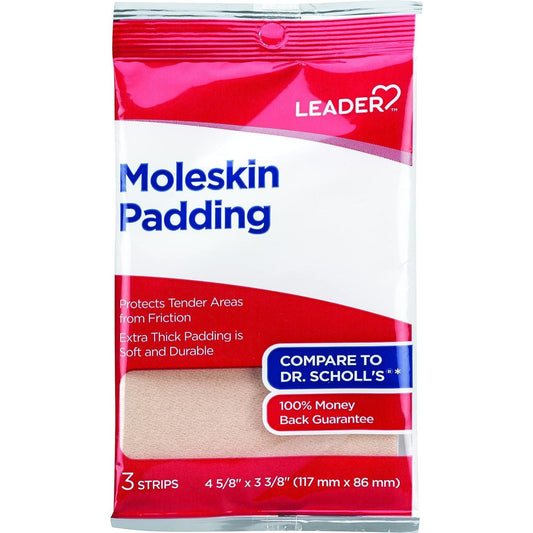 Leader Moleskin Padding Sheets, Blister Prevention & Foot Pain Relief, 3 Count Foot Care Pasteur Pharmacy
