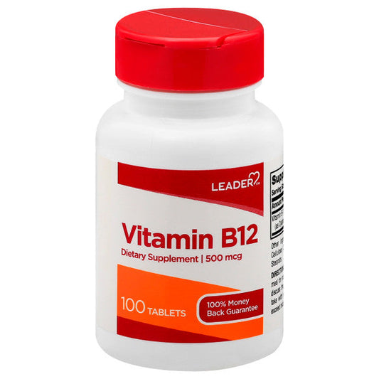 Leader Vitamin B12 500 Mcg Tablets 100Ct Vitamins & Supplements Pasteur Pharmacy