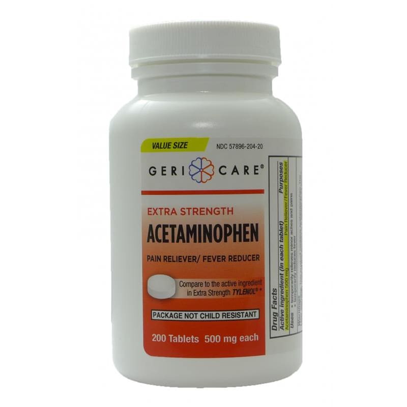 Geri-Care Acetaminophen Pain Relief #201-20-GCP Geiger Counters Pasteur Pharmacy