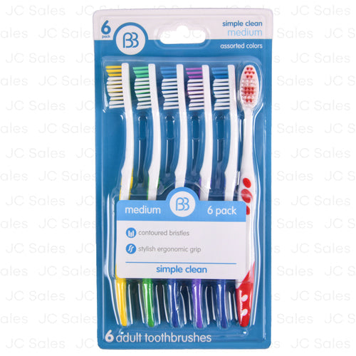 Brush Buddies Simple Clean Toothbrush Medium -- 12 Per Box Toothbrushes Pasteur Pharmacy