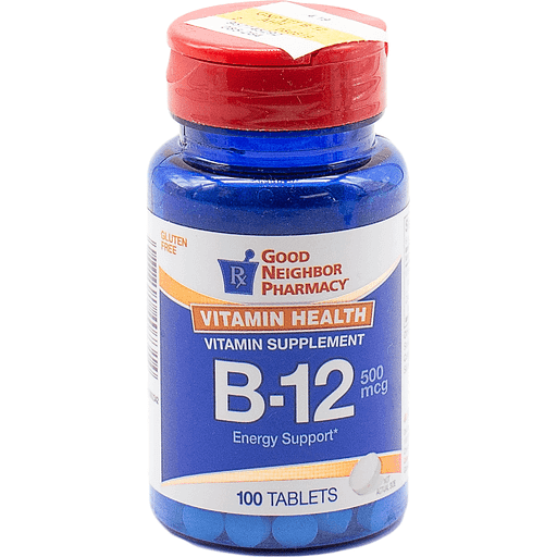 Good Neighbor Pharmacy GNP Vitamin B-12 500 Mcg, 100 Tabs Vitamins & Supplements Pasteur Pharmacy