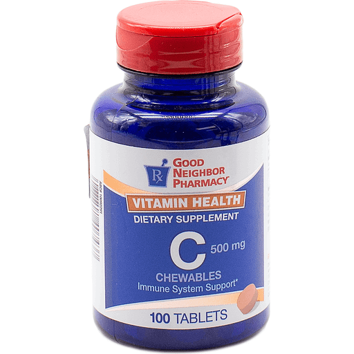 Good Neighbor Pharmacy GNP Vitamin C 500 MG Orange Chewables- 100 Tablets Vitamins & Supplements Pasteur Pharmacy
