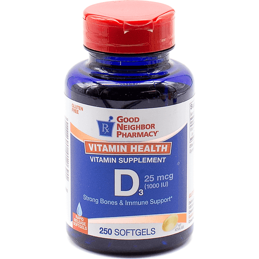 Good Neighbor Pharmacy GNP Vitamin D 1000iu Softgel Caps 250 Vitamins & Supplements Pasteur Pharmacy