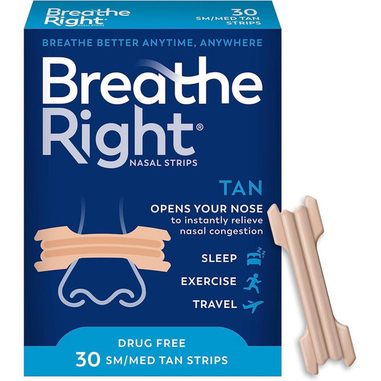 Breathe Right Nasal Strips Original Tan Small/Medium Health & Beauty Pasteur Pharmacy