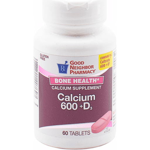 Good Neighbor Pharmacy GNP Calcium Plus + D3 600 Mg, 60 Tablets Vitamins & Supplements Pasteur Pharmacy
