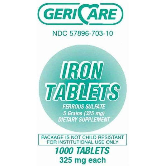 GeriCare Iron Supplement 325 Mg Strength Tablet Vitamins & Supplements Pasteur Pharmacy
