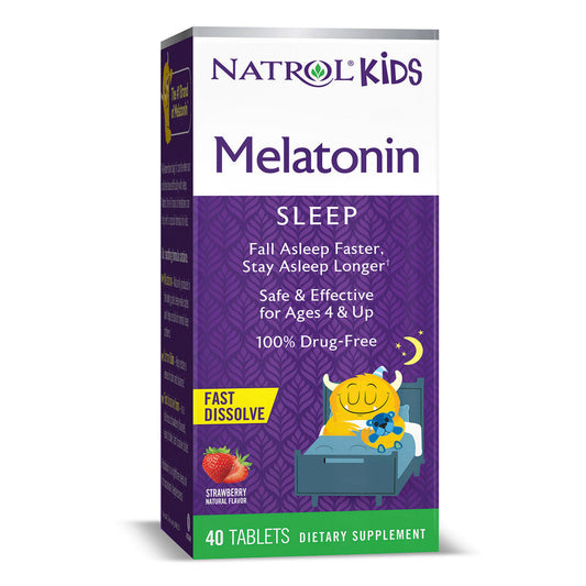 Kids Melatonin 1mg Fast Dissolve Tablets, Quick Dissolving Sleep Aid, 40 Count Sleeping Aids Pasteur Pharmacy