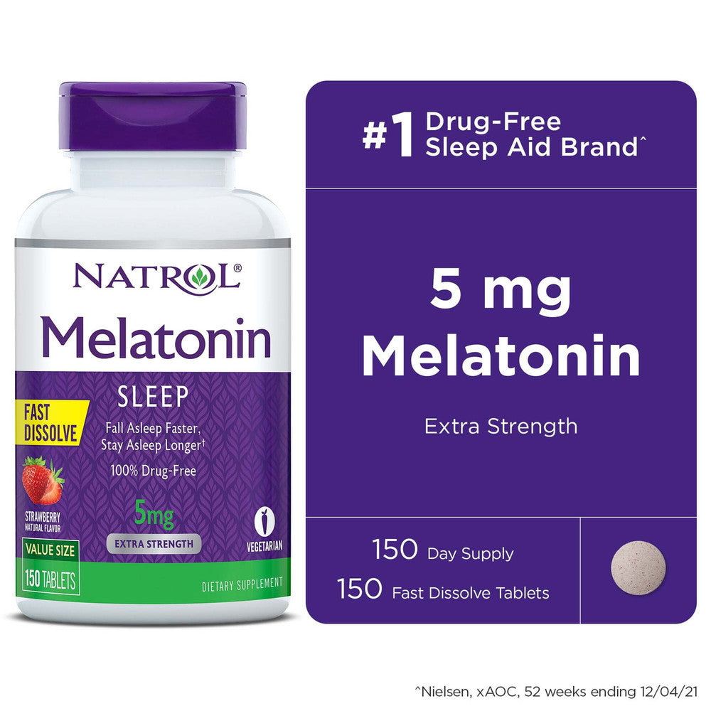 Natrol Fast Dissolve Tablets Strawberry Flavor 5 Mg Melatonin Vitamins & Supplements Pasteur Pharmacy