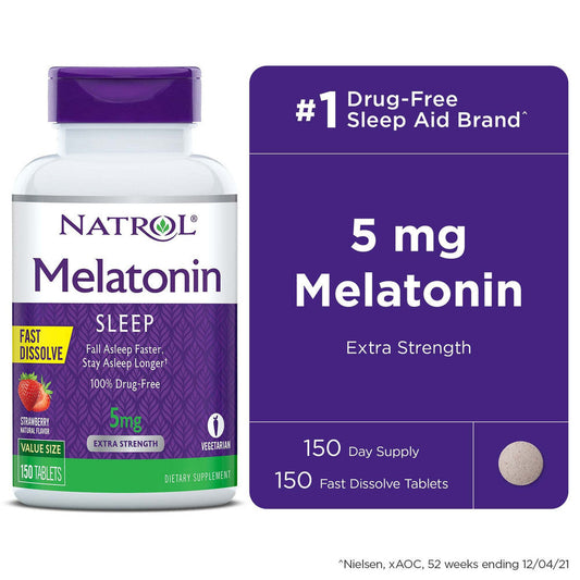 Natrol Fast Dissolve Tablets Strawberry Flavor 5 Mg Melatonin Vitamins & Supplements Pasteur Pharmacy