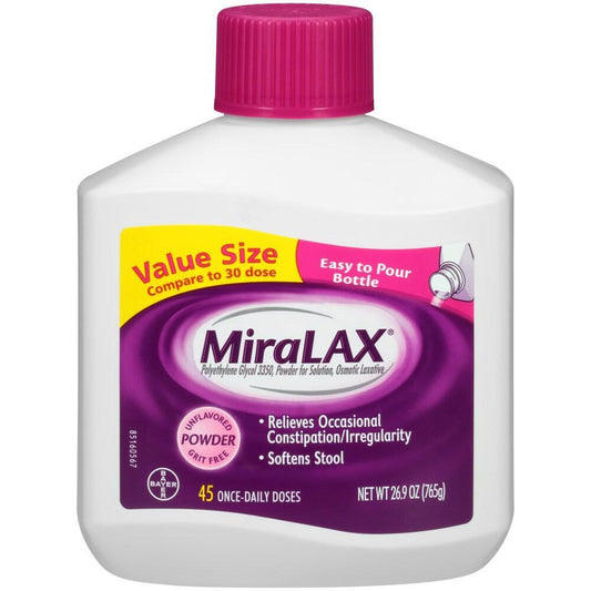 MiraLAX Laxative, Osmotic, Powder, Unflavored, Value Size Health & Beauty Pasteur Pharmacy