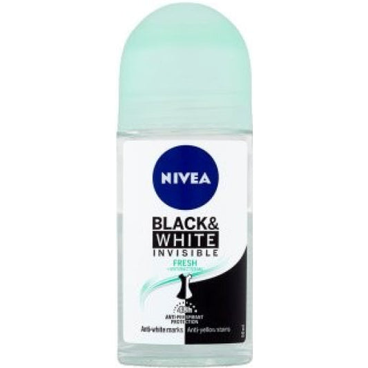 Nivea Black & White Invisible Fresh Ball Antiperspirant 48 H, 50 Ml Deodorant Pasteur Pharmacy
