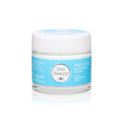 Crema de día y noche prebiótica Bee Beauty - Crema hidratante con ácido hialurónico y glicerina para una piel hidratada, 50 ml
