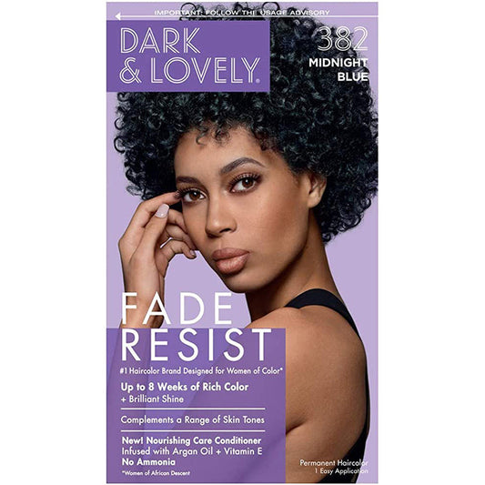 Dark and Lovely SoftSheen-Carson Fade-Resistant Rich Conditioning Permanent Hair Color, 382 Midnight Blue Hair Color Pasteur Pharmacy Default Title