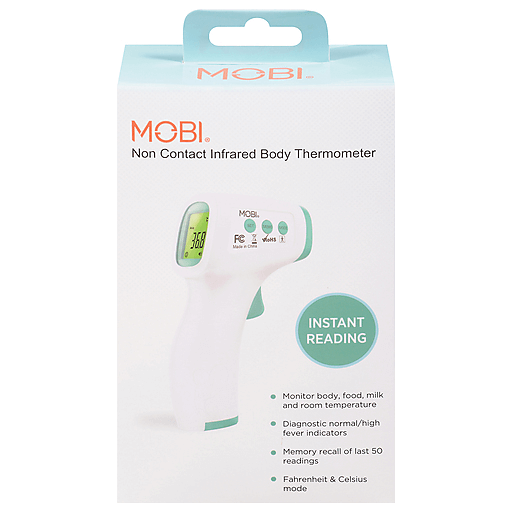Mobi 70113 Non-Contact Forehead Thermometer With Fever Indicators And Object Mode Infrared Thermometers Pasteur Pharmacy