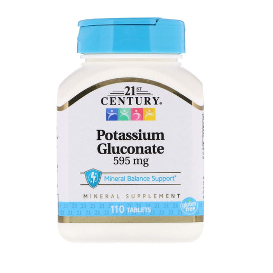 21st Century Potassium Gluconate 595 Mg - 110 Tablets Vitamins & Supplements Pasteur Pharmacy