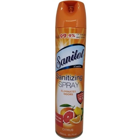 Sanitol Disinfectant Spray -Citrus 20.7 Oz(600 Ml), 12/cs Breath Spray Pasteur Pharmacy