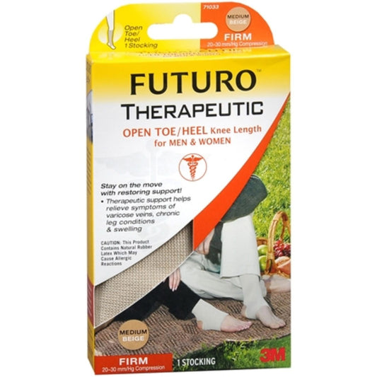 Futuro Open Toe/Heel Therapeutic Knee Length Stocking, Medium Beige, Firm Health & Beauty Pasteur Pharmacy