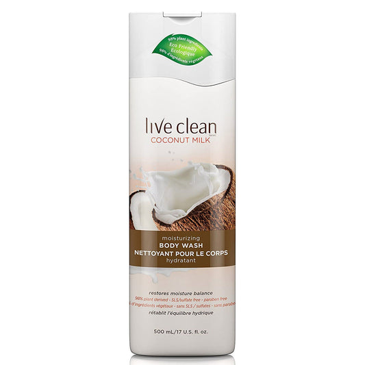 Live Clean Coconut Milk Moisturizing Body Wash 17 Fl. Oz. Bottle Body Wash Pasteur Pharmacy