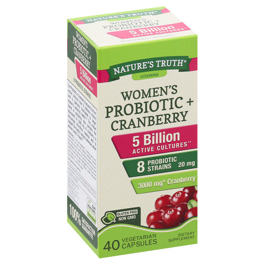 Nature's Truth® Women's Daily Probiotic + Cranberry – 3000 mg Capsules Vitamins & Supplements Pasteur Pharmacy