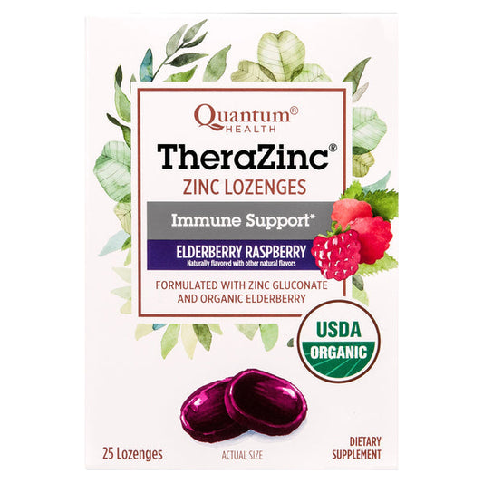 Quantum Health TheraZinc Zinc Lozenges Elderberry Raspberry Vitamins & Supplements Pasteur Pharmacy
