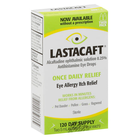Lastacaft Once Daily Relief Antihistamine Eye Drops, 0.25% - 5 mL (2 Pack) Eye Drops & Lubricants Pasteur Pharmacy