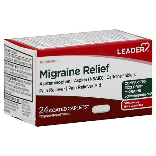 Leader™ Migraine Relief – Triple Action Pain Reliever (Coated Caplets) Medicine & Drugs Pasteur Pharmacy