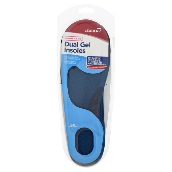 Leader, Insoles, Dual Gel, Women's Size 6-10 Insoles & Inserts Pasteur Pharmacy