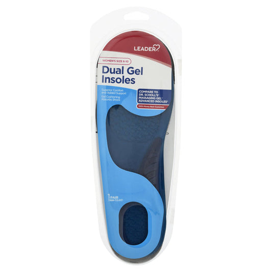 Leader, Insoles, Dual Gel, Women's Size 6-10 Insoles & Inserts Pasteur Pharmacy