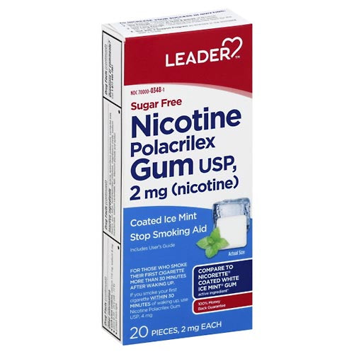 Leader Nicotine Gum 2 Mg Sugar Free Mint 20Ct Vitamins & Supplements Pasteur Pharmacy