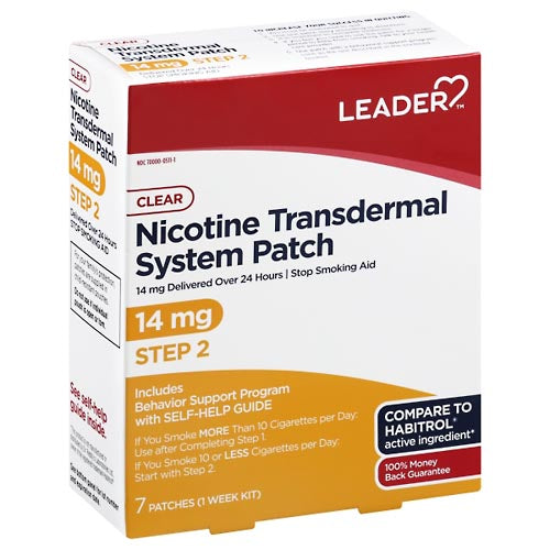 Leader Nicotine Transdermal System Patch 14Mg/24Hr 7Ct Gun Cleaning Patches Pasteur Pharmacy