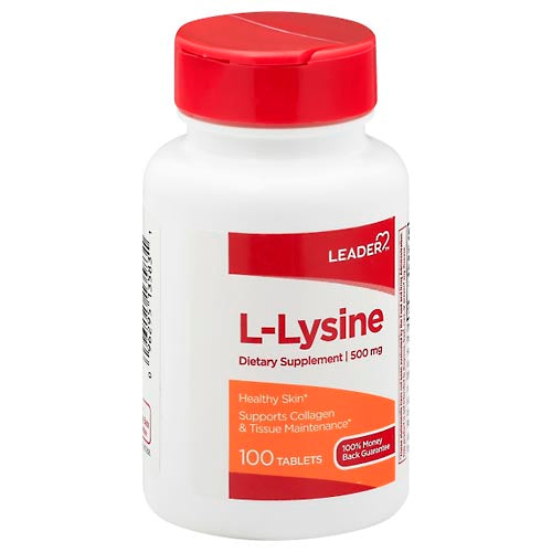 Leader™ L-Lysine 500 mg – Essential Amino Acid Support (Tablets) Vitamins & Supplements Pasteur Pharmacy