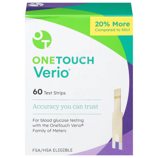 OneTouch Test Strips, Verio 60 ct Blood Glucose Test Strips Pasteur Pharmacy