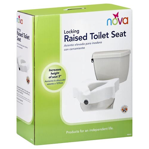 Nova 5" Raised Toilet Seat With Front Lock - White Toilets Pasteur Pharmacy