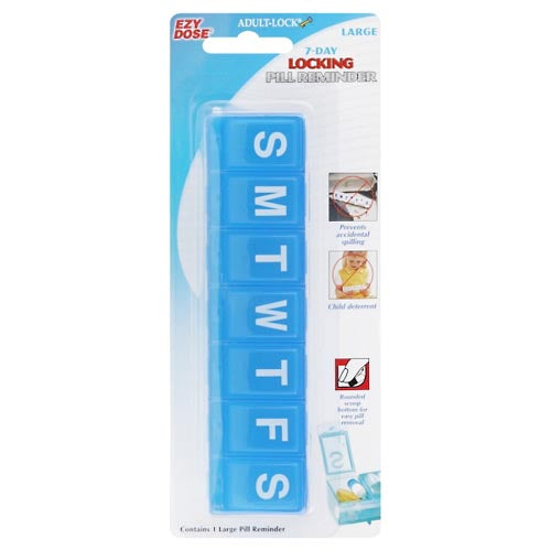 Ezy Dose Pill Reminder, 7 Day, Locking, Large Health Care Pasteur Pharmacy