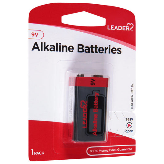 Leader Batteries Battery, Alkaline, 9V Batteries Pasteur Pharmacy
