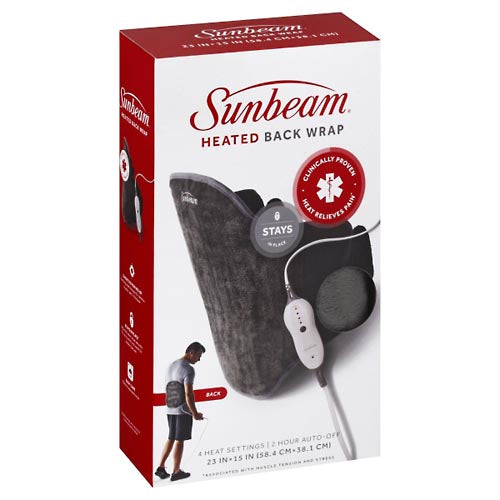 Sunbeam Heated Back Wrap - Gray Heating Pads Pasteur Pharmacy