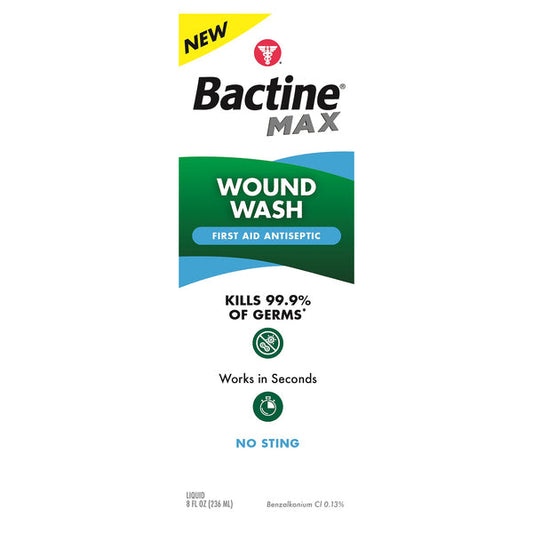 Bactine Max Liquid Wound Wash 8 Fl Oz First Aid Pasteur Pharmacy