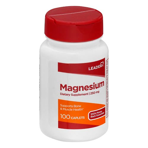 Leader Magnesium 250 Mg Caplets 100 Ct Vitamins & Supplements Pasteur Pharmacy