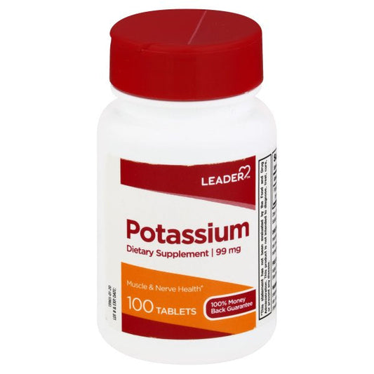 Leader™ Potassium Gluconate 99 mg – Essential Mineral Supplement (100 Tablets) Vitamins & Supplements Pasteur Pharmacy