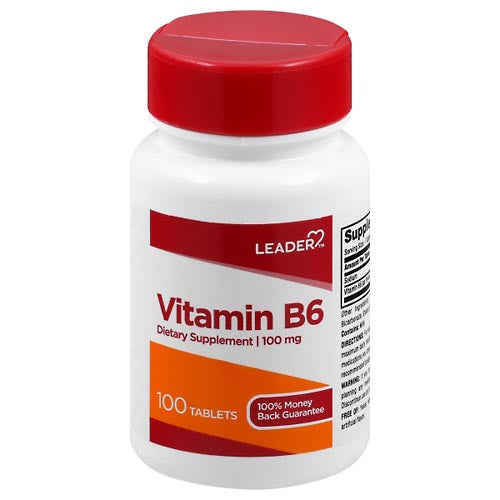 Leader Vitamin B6 100 Mg Tablets 100Ct Vitamins & Supplements Pasteur Pharmacy