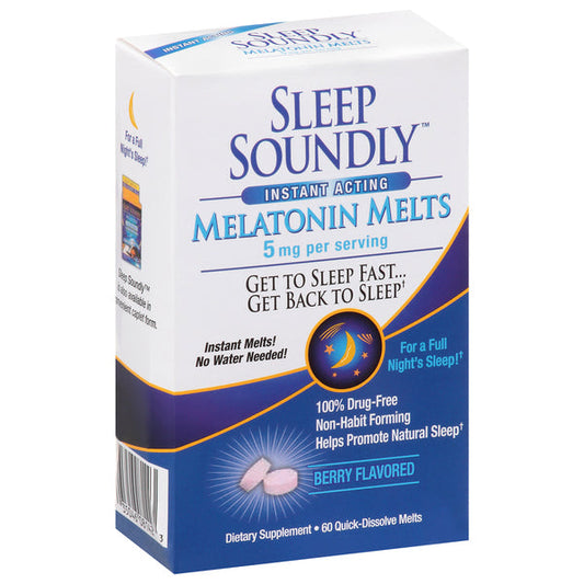 Sleep Soundly Melatonin Melts, 5 Mg, Berry Flavored Vitamins & Supplements Pasteur Pharmacy