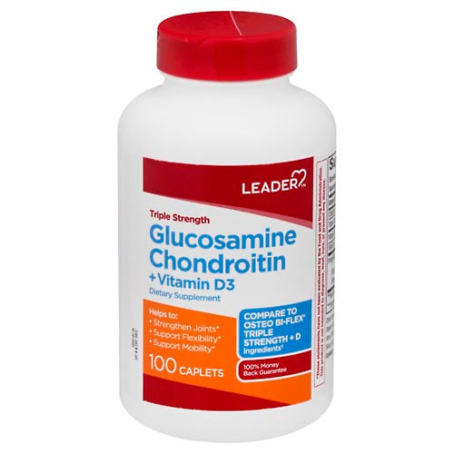 Leader™ Triple Strength Glucosamine Chondroitin + Vitamin D3 – Caplets Vitamins & Supplements Pasteur Pharmacy