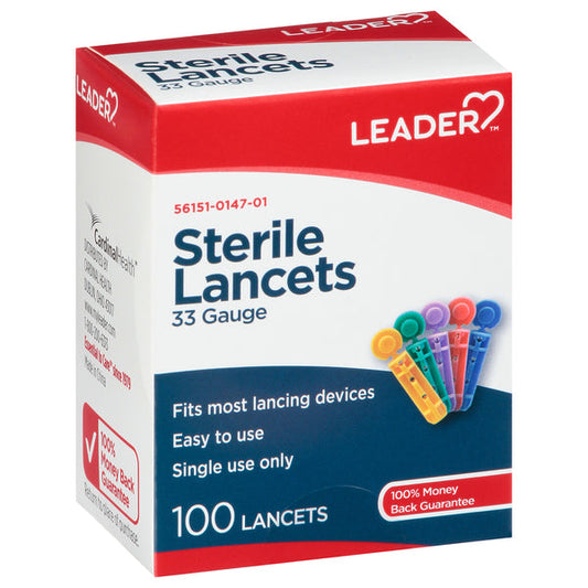 Leader™ Sterile Lancets – Ultra-Thin 33 Gauge Health Care Pasteur Pharmacy