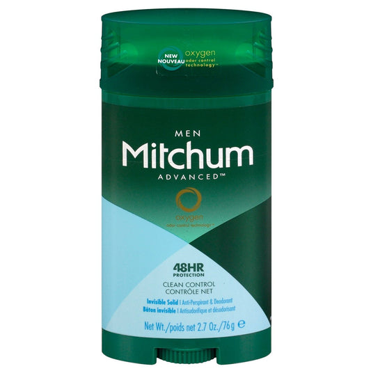 Mitchum Antiperspirant Deodorant Stick For Men, Triple Odor Defense Invisible Solid, 48 Hr Protection, Dermatologist Tested, Clean Control, 2.7 Oz Deodorant Pasteur Pharmacy